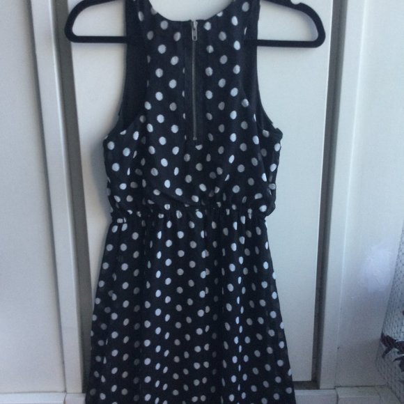 Xhilaration Black and White Polka Dot Mini Dress size s - Picture 2 of 2
